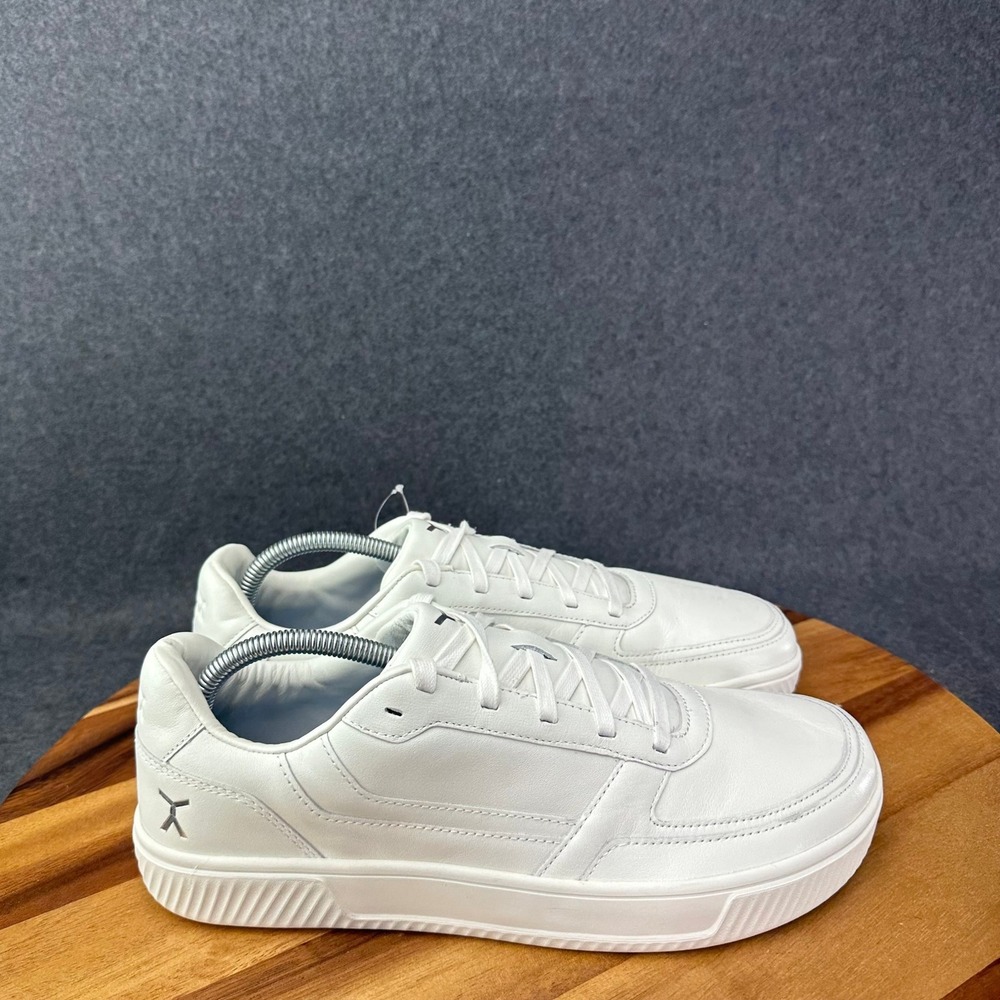Flux Footwear Adapt Leather Mens 10.5 White Leather Low Top Sneakers PO0070